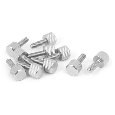 uxcell Uxcell Computer PC Case Stainless Steel Flat Head Knurled Thumb Screw M4 x 12mm 10pcs