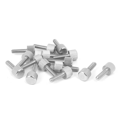 Harfington Uxcell Computer PC Case Stainless Steel Flat Head Knurled Thumb Screw M4 x 14mm 15pcs