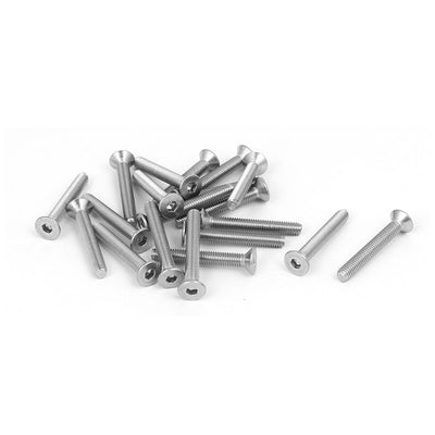 uxcell Uxcell DIN7991 M3x22mm 316 Stainless Steel Flat Head Hex Socket Cap Screw Bolt 20pcs