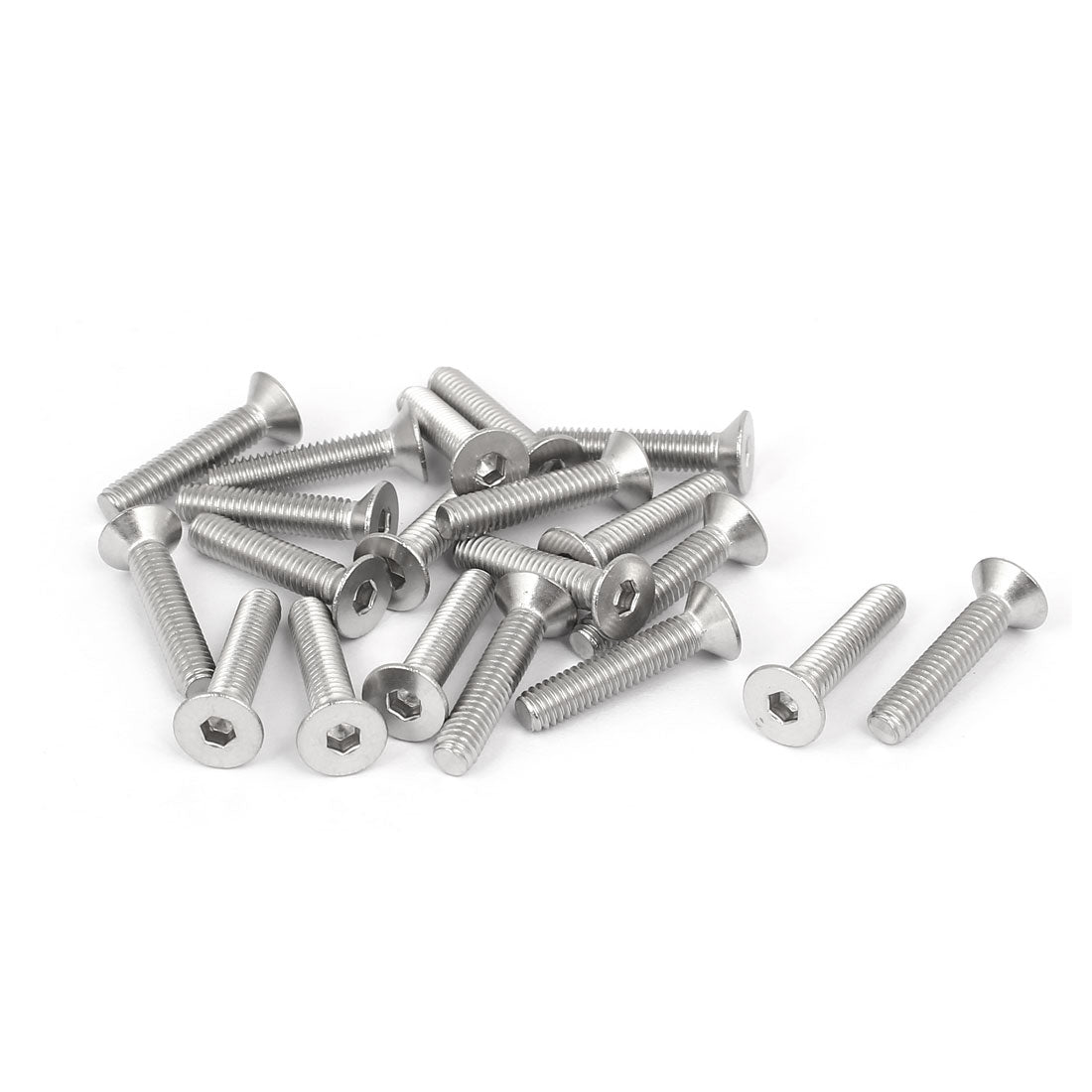 uxcell Uxcell M4x20mm 316 Stainless Steel Flat Head Hex Socket Cap Screw Bolt Fastener 20pcs