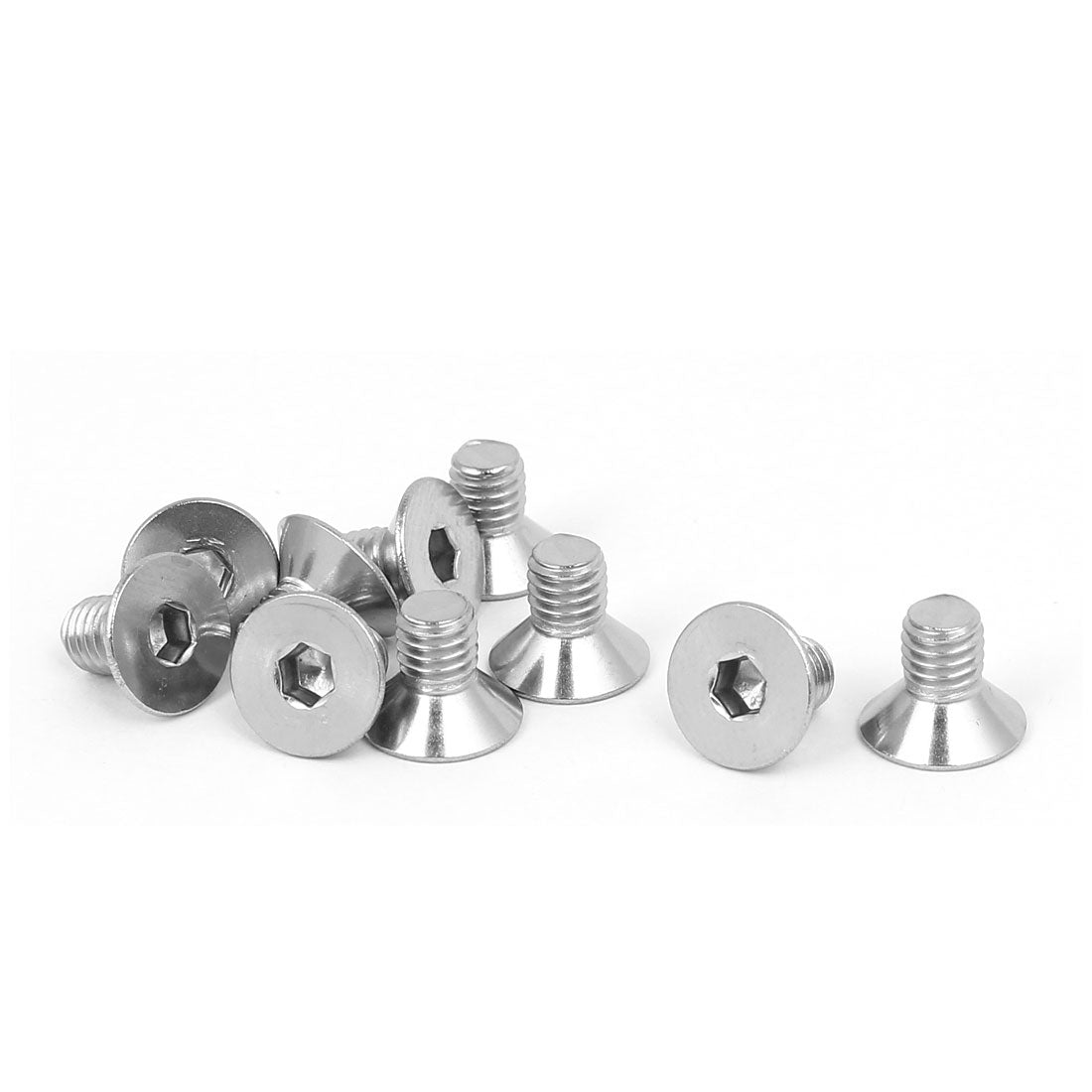 uxcell Uxcell M5x8mm 316 Stainless Steel Countersunk Flat Head Hex Socket Cap Screw 10pcs