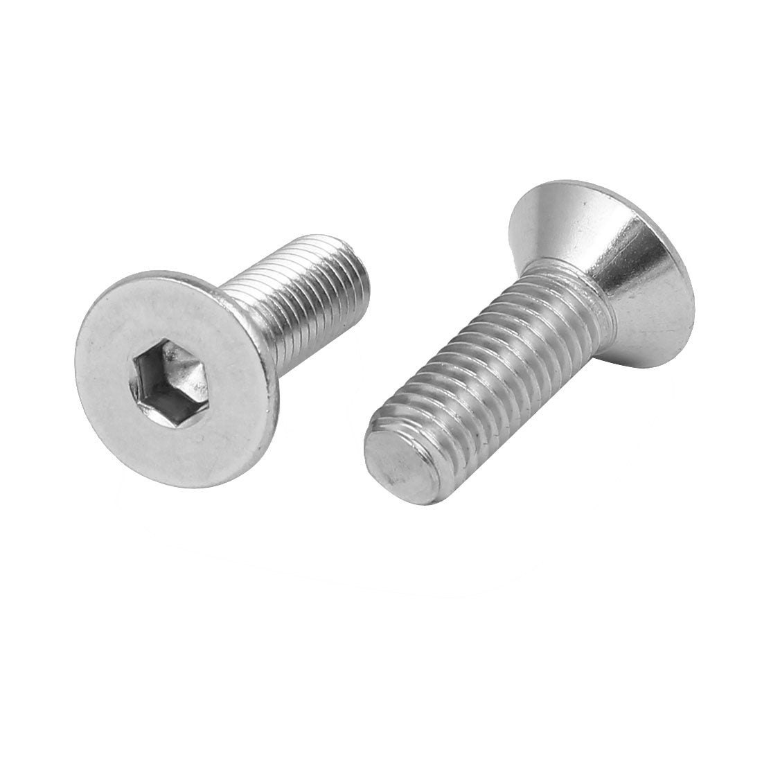 uxcell Uxcell M8x25mm 316 Stainless Steel Fully Thread Flat Head Hex Socket Cap Screw 5pcs