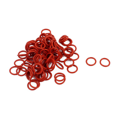 Harfington Uxcell 100Pcs 8mm x 1mm Rubber O-rings NBR Heat Resistant Sealing Ring Grommets Red