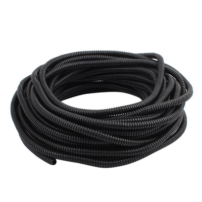 Harfington Uxcell 16 M 6.5 x 10 mm Plastic Split Corrugated Conduit Tube for Garden,Office Black