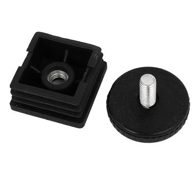 Harfington Uxcell 36mm x 36mm Thread Tube Insert Adjustable Leveling Foot 8 Sets for Desk Table