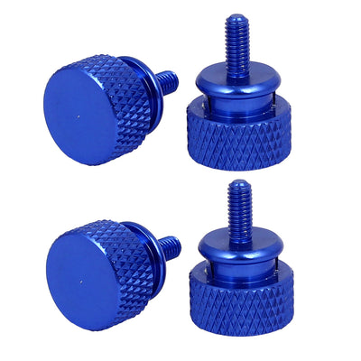 uxcell Uxcell Computer PC Case Aluminum Alloy Knurled Thumb Screws Royal Blue M3x7mm 4pcs