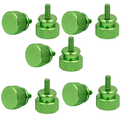 uxcell Uxcell Computer PC Case Aluminum Alloy Knurled Thumb Screws Green M3x7mm 10pcs