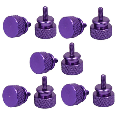 uxcell Uxcell Computer PC Case Aluminum Alloy Knurled Thumb Screws Purple M3x7mm 10pcs