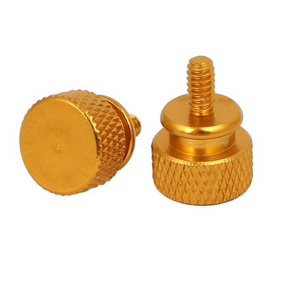 Harfington Uxcell Computer PC Case Fully Threaded Knurled Thumb Screws Gold Tone 6#-32 10pcs