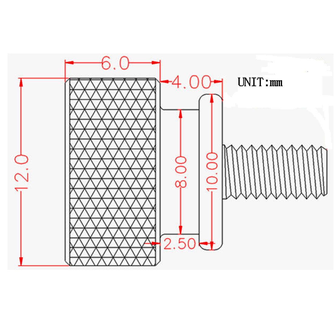 uxcell Uxcell 4 Stück Computer PC Case Vollgewinde gerändelt Daumenschrauben Silber 6 # -32