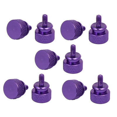 uxcell Uxcell Computer PC Case Fully Threaded Knurled Thumb Screws Purple 6#-32 10pcs