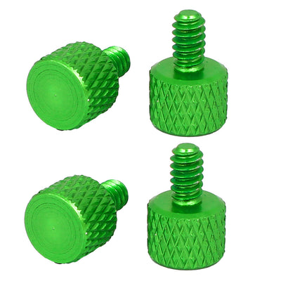 uxcell Uxcell Computer Graphics Card Flat Head Knurled Thumb Screws Green 6#-32 4pcs