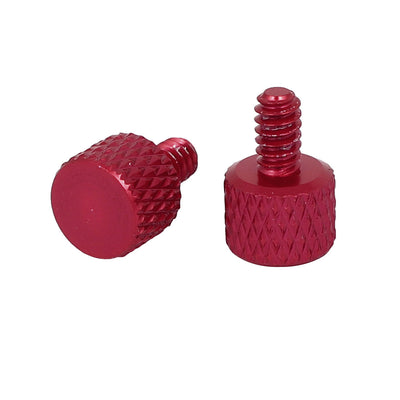 Harfington Uxcell Computer Graphics Card Flat Head Knurled Thumb Screws Wine Red 6#-32 4pcs