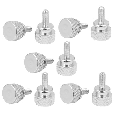 uxcell Uxcell Computer PC Case Shoulder Type Knurled Thumb Screw Silver Tone M4x10mm 10pcs