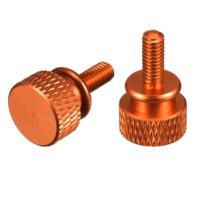 uxcell Uxcell Computer PC Case Shoulder Type Knurled Thumb Screw Orange M4x10mm 10pcs