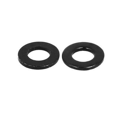 Harfington Uxcell M4 x 8mm x 0.8mm Black Zinc Plated Flat Washers Spacers Fastener 100PCS