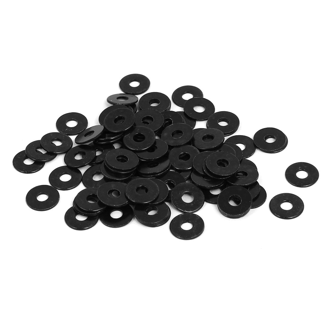 uxcell Uxcell M3 x 10mm x 1mm Black Zinc Plated Flat Washers Spacers Gaskets Fastener 100PCS