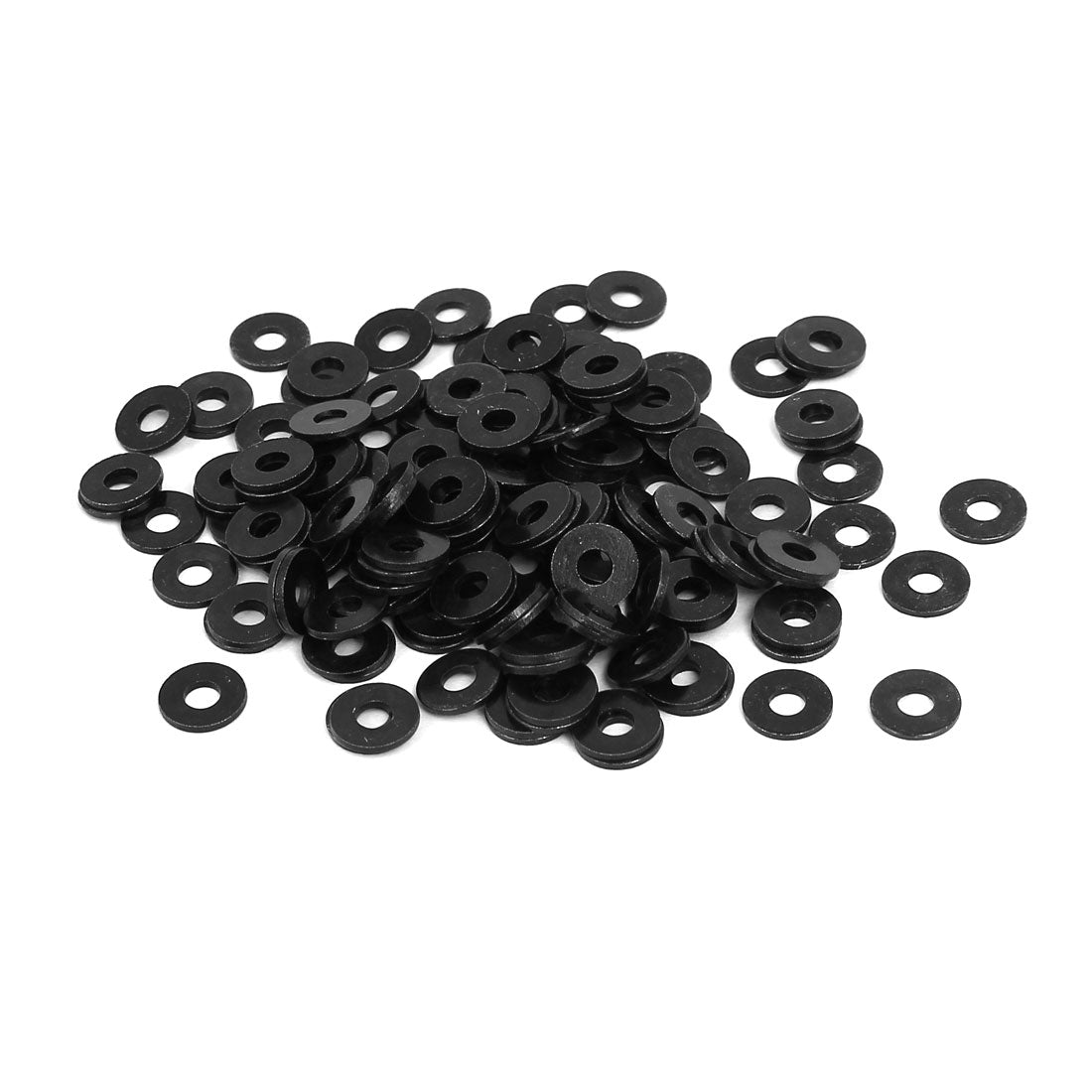 uxcell Uxcell M3 x 8mm x 0.8mm Black Zinc Plated Flat Pads Washers Gaskets Fastener 200PCS