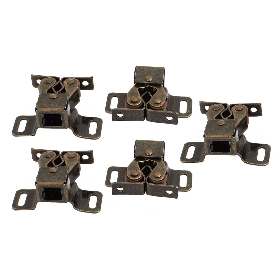 uxcell Uxcell Cupboard Closet Cabinet Door Double Ball Roller Catch Latch 48 x 30 x 20mm Bronze Tone 5pcs