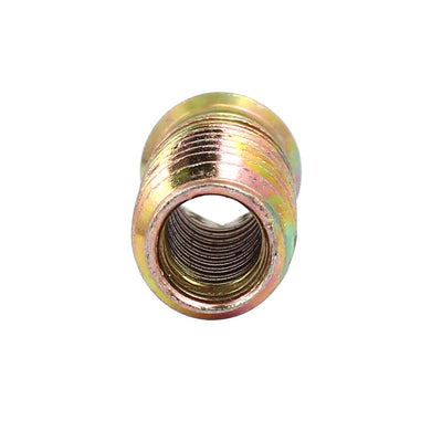 Harfington Uxcell Wood Furniture Insert Interface Hex Socket E-Nut Bronze Tone M8x30mm 10pcs