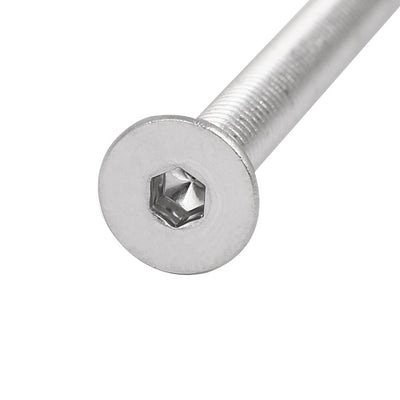 Harfington Uxcell M4x30mm 304 Stainless Steel Flat Head Hex Socket Screws Fasteners DIN7991 35pcs