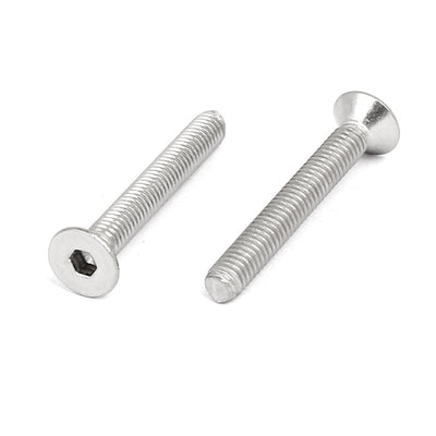 Harfington Uxcell M4x30mm 304 Stainless Steel Flat Head Hex Socket Screws Fasteners DIN7991 35pcs