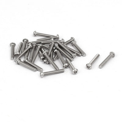 Harfington Uxcell M2x12mm 304 Stainless Steel Button Head Torx Security Machine Screws 30pcs