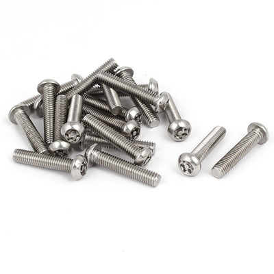 uxcell Uxcell M6x30mm 304 Stainless Steel Button Head Torx Security Tamper Proof Screws 20pcs