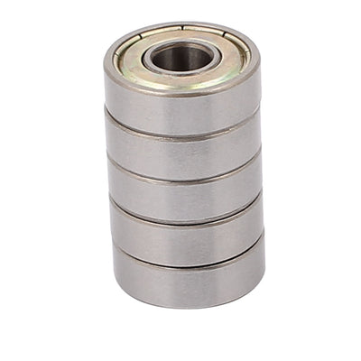 Harfington Uxcell 5pcs Metal Mute Deep Groove Sealed Shielded Ball Bearing Silver Tone 7mmx19mmx6mm