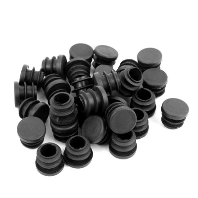 uxcell Uxcell Round Chair Leg Pipe Tube Insert Blanking Cover Black 16mm Dia Cap 30pcs