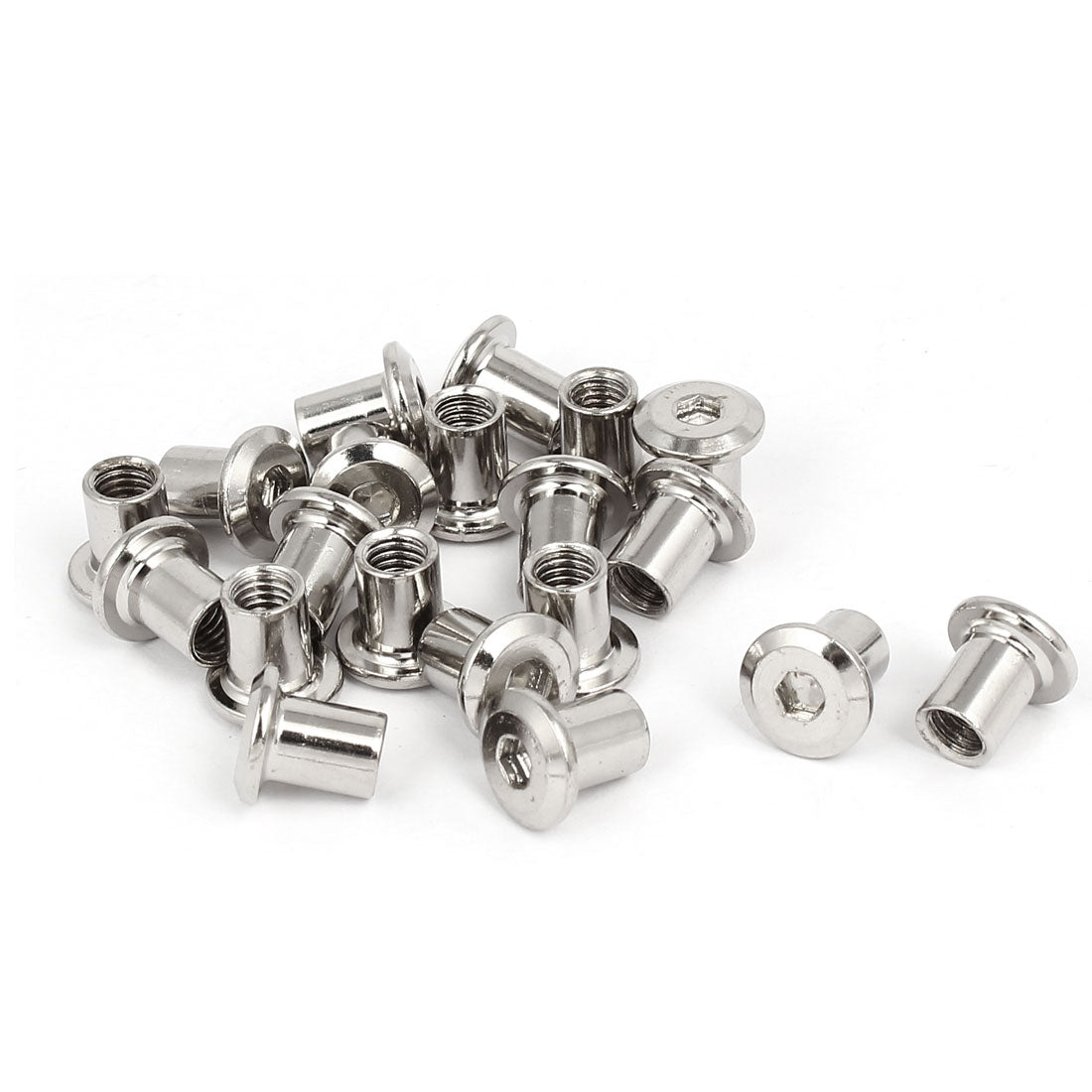 uxcell Uxcell 20pcs M6x10mm Metall Sechskant Innensechskant Zylindermuttern Möbelbeschläge