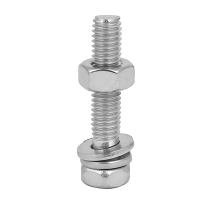 Harfington Uxcell M6 x 30mm 304 Stainless Steel Phillips Hex Head Bolts Nuts w Washers 10 Sets