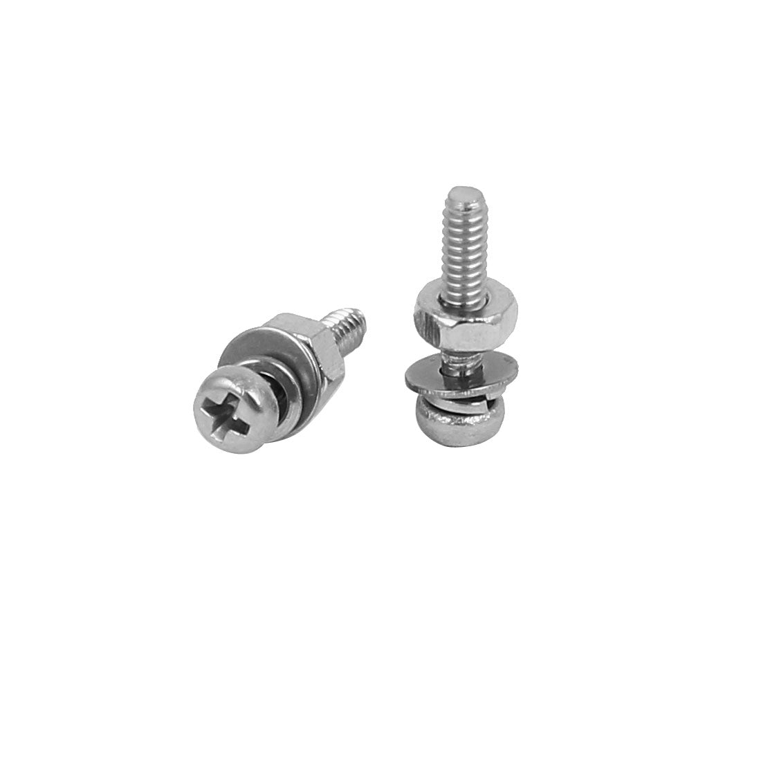 uxcell Uxcell M1.6 x 8mm 304 Stainless Steel Phillips Pan Head Screws Nuts w Washers 30 Sets