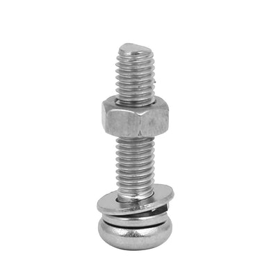 Harfington Uxcell M5 x 25mm 304 Stainless Steel Phillips Pan Head Screws Nuts w Washers 15 Sets