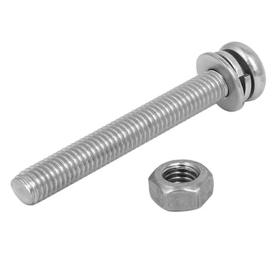 Harfington Uxcell M5 x 40mm 304 Stainless Steel Phillips Pan Head Screws Nuts w Washers 10 Sets