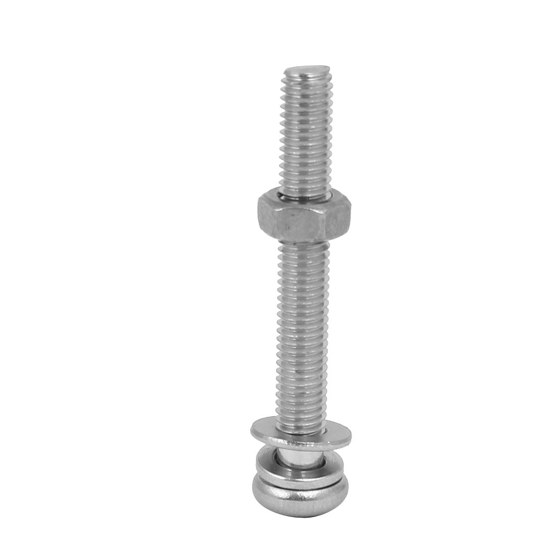 uxcell Uxcell M5 x 40mm 304 Stainless Steel Phillips Pan Head Screws Nuts w Washers 10 Sets