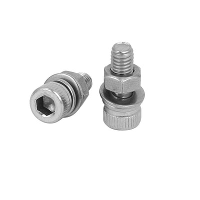 Harfington Uxcell M5 x 14mm 304 Stainless Steel Hex Socket Head Cap Screws Nuts w Washers 15 Sets