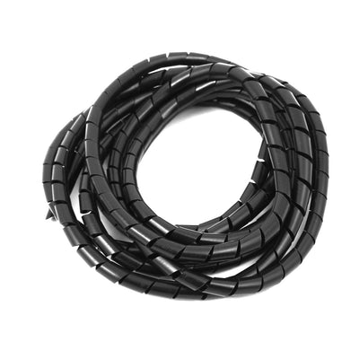 Harfington Uxcell 8mm Flexible Spiral Tube Cable Wire Wrap Computer Manage Cord Black 3 Meter