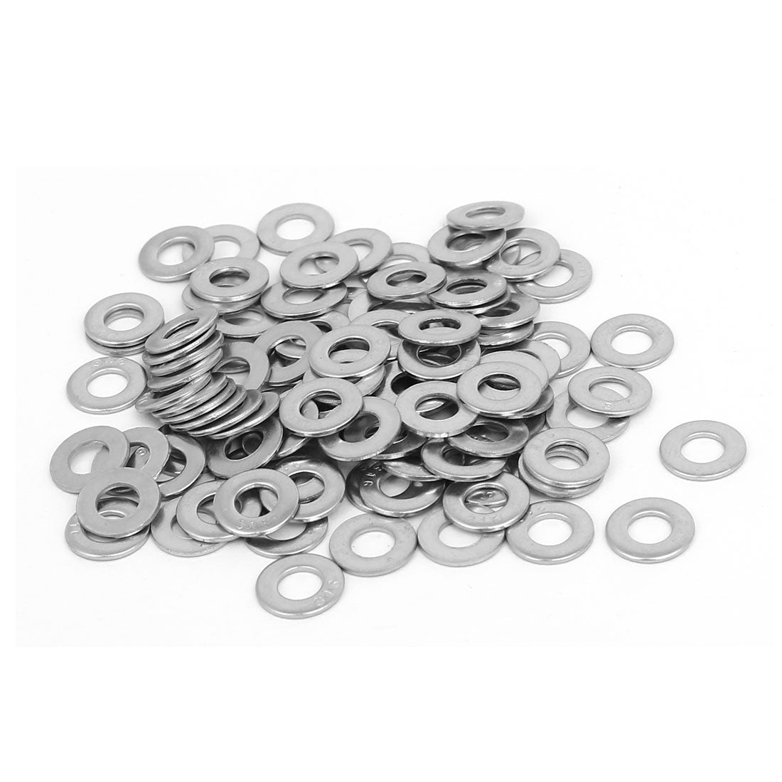 uxcell Uxcell M4x9mmx0.8mm 316 Stainless Steel Flat Washers Gasket Fastener 100pcs