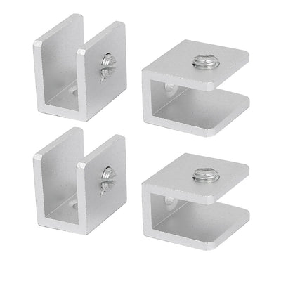 uxcell Uxcell 8mm Thickness Glass Shelf Rectangle Clip Clamps Bracket Support 4 Pcs