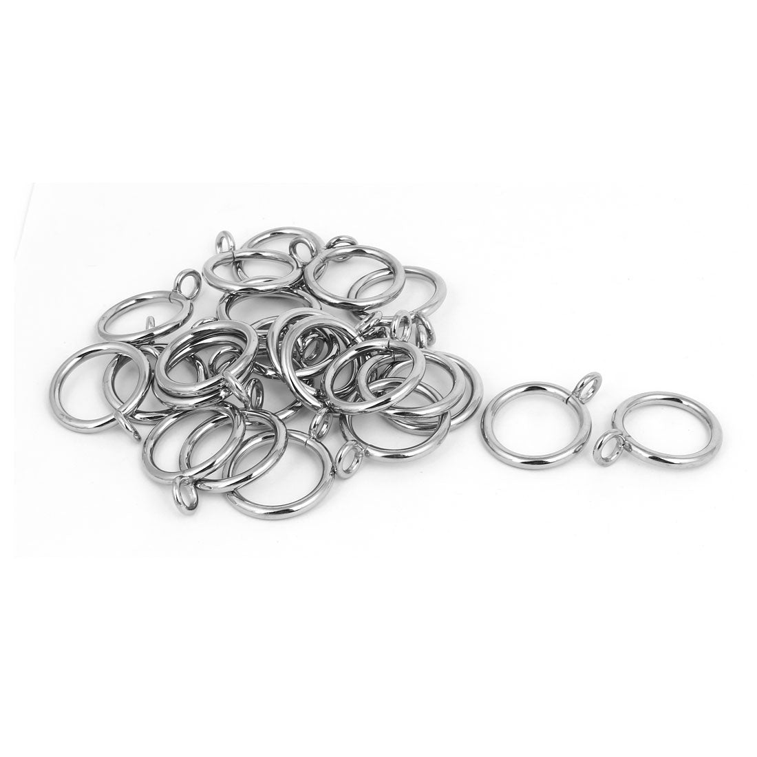 uxcell Uxcell 28mm Inner Dia Metal Curtain Drape Sliding Eyelet Rings Silver Tone 24pcs