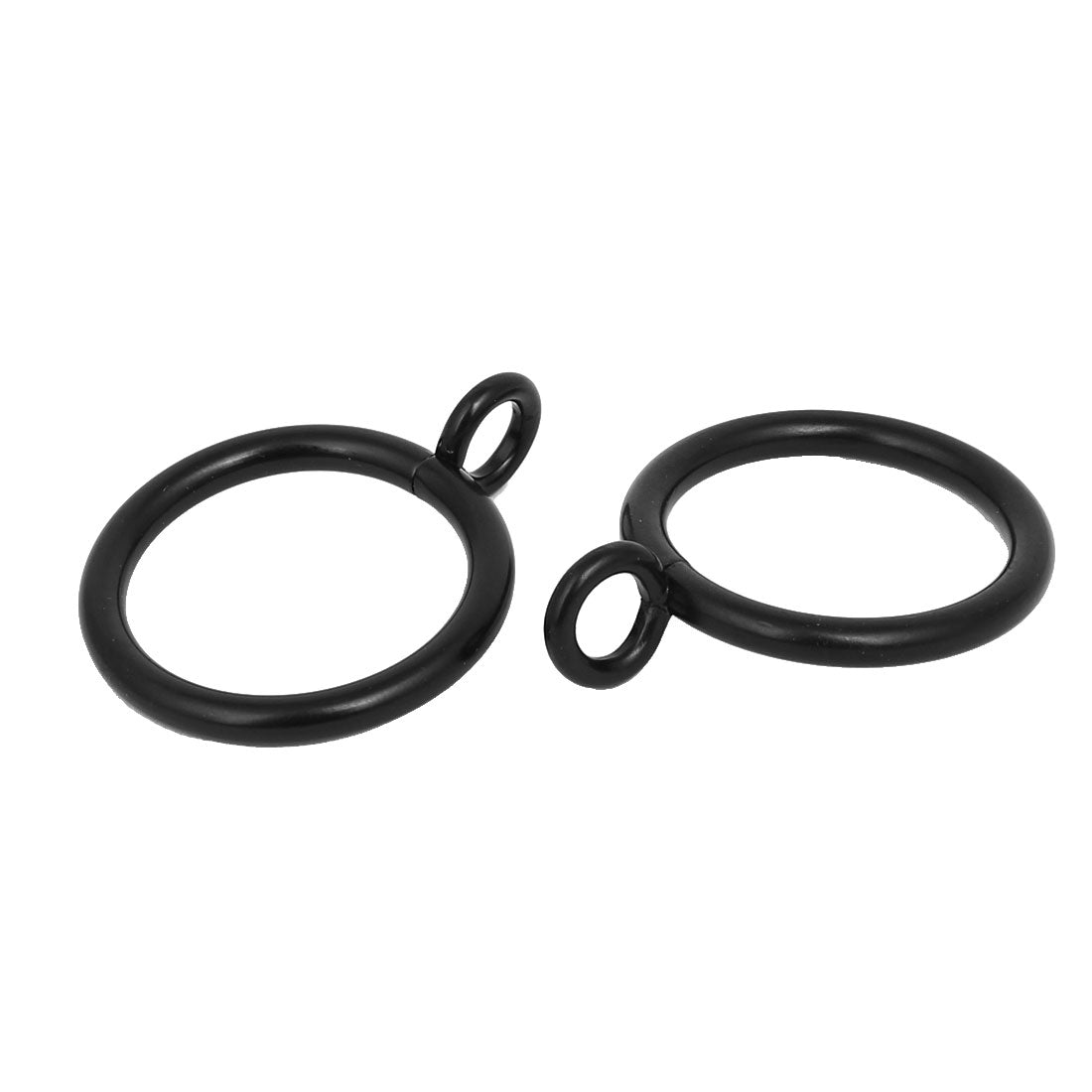 uxcell Uxcell 28mm Dia 47mm Length Iron Curtain Drape Sliding Eyelet Rings Black 24pcs