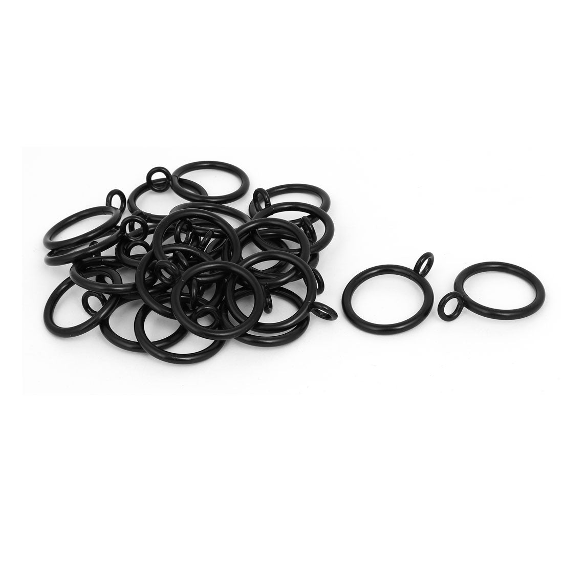 uxcell Uxcell 28mm Dia 47mm Length Iron Curtain Drape Sliding Eyelet Rings Black 24pcs