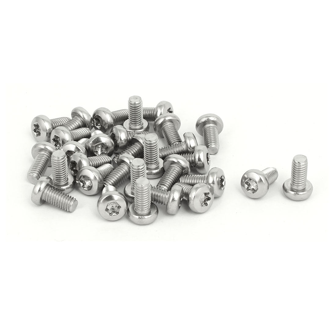 uxcell Uxcell M5x10mm 304 Stainless Steel Button Head T25 Torx Screws Bolts Silver Tone 30pcs