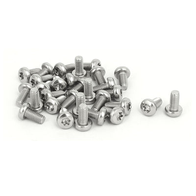 Harfington Uxcell M5x10mm 304 Stainless Steel Button Head T25 Torx Screws Bolts Silver Tone 30pcs