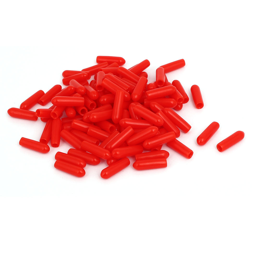 uxcell Uxcell 3mm Inner Dia Rubber Hose End Cap Screw Thread Protector Cover Red 100pcs