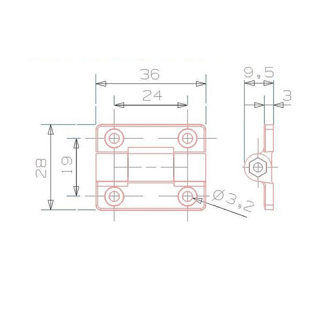 uxcell Uxcell 36mmx28mmx9.5mm Force Adjustable Door Bearing Hinge White