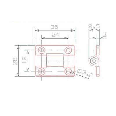 Harfington Uxcell 36mmx28mmx9.5mm Force Adjustable Door Bearing Hinge White