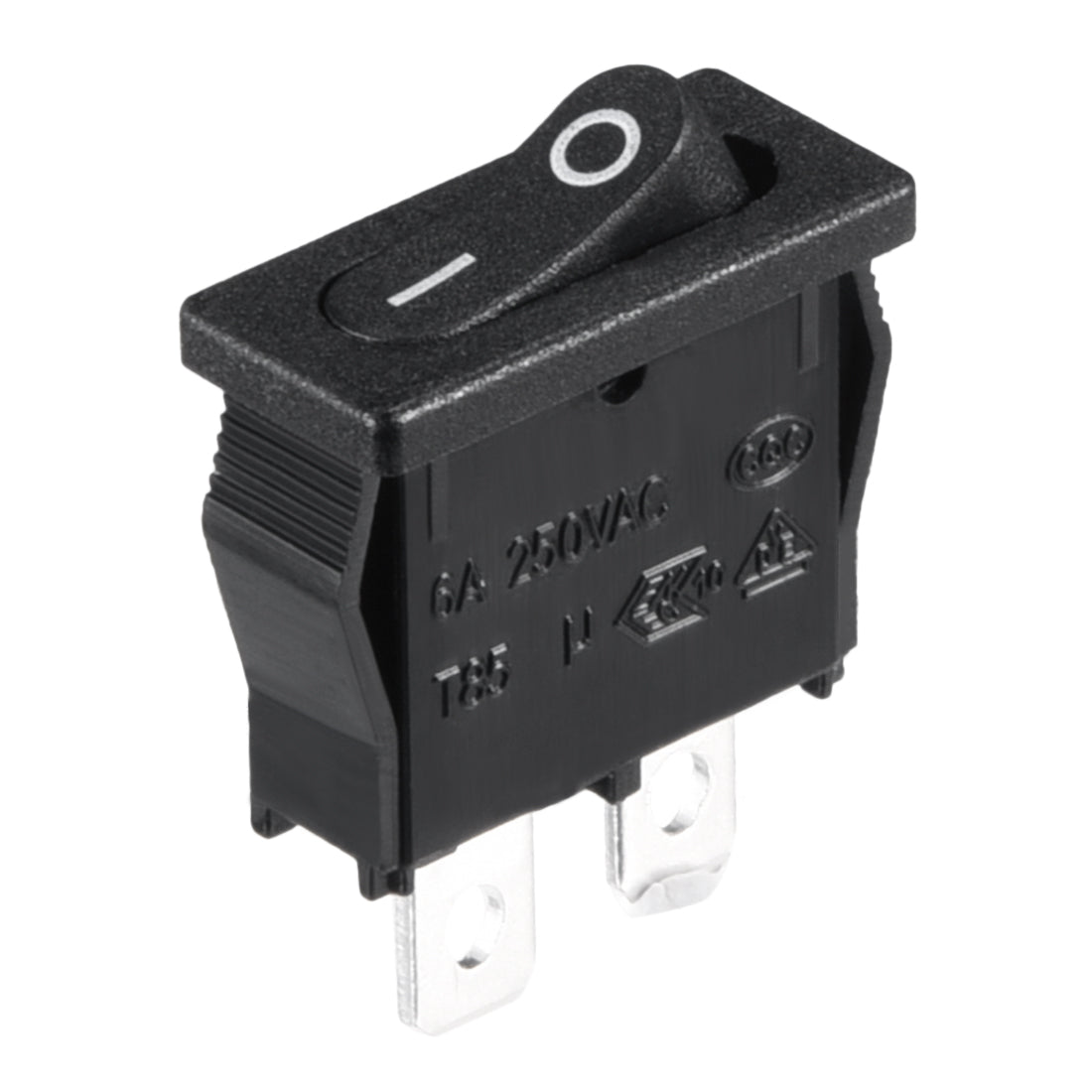 uxcell Uxcell AC 125V/10A 250V/6A SPST 2P 2 Position Mini Boat Rocker Switch Black