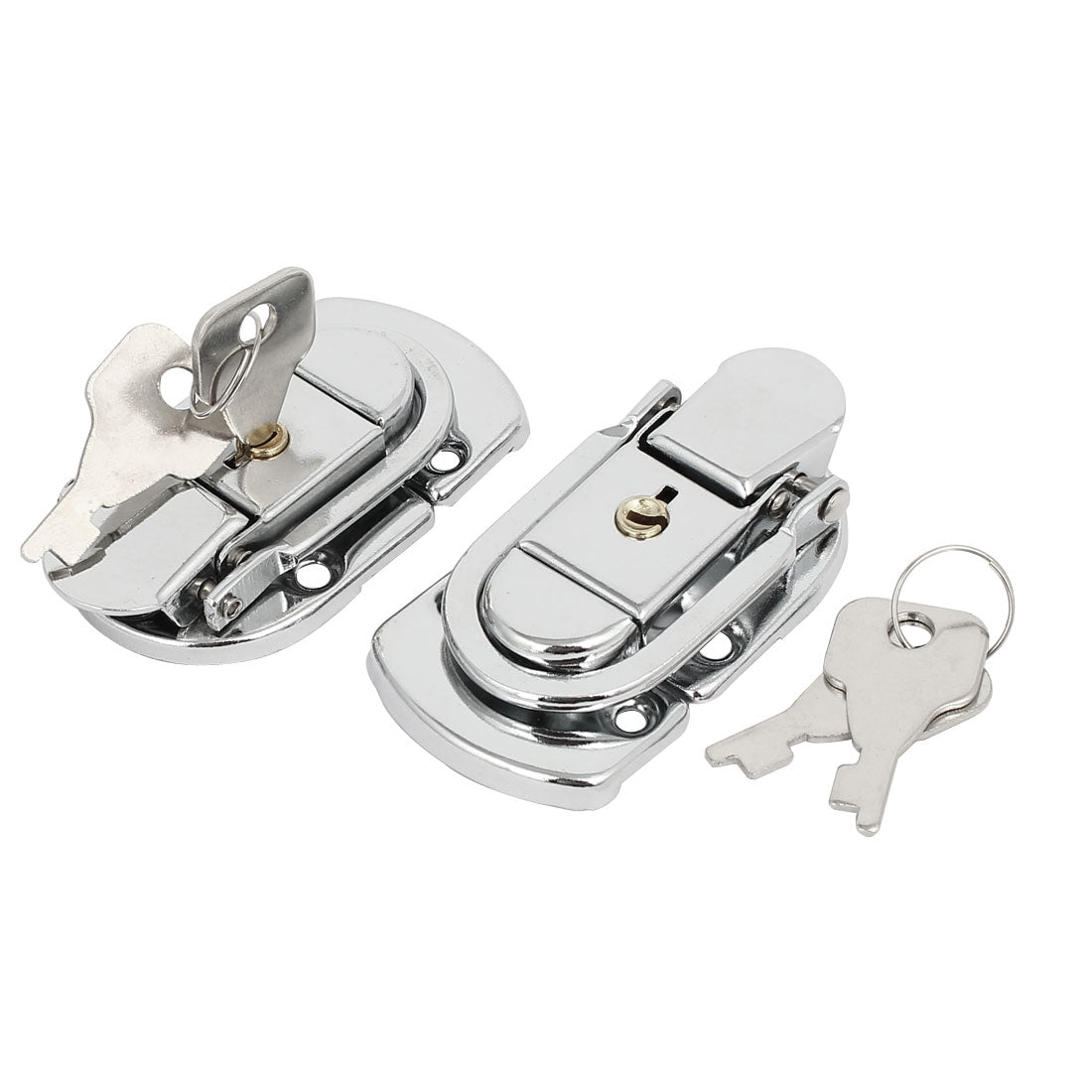 uxcell Uxcell Suitcase Briefcase Metal Toggle Latch Hasp Lock 65mm Length 2pcs w 2 Keys